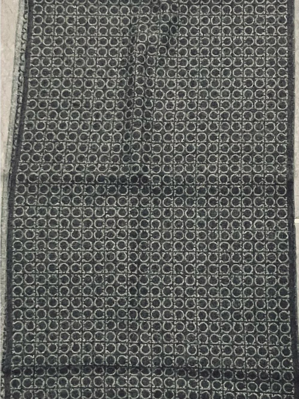 Salvatore Ferragamo Monogram Logo Scarf in Gray and Black